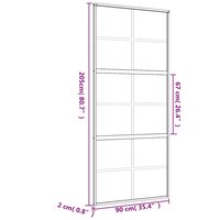 Schuifdeur 90x205 cm helder ESG-glas en aluminium goudkleurig 9