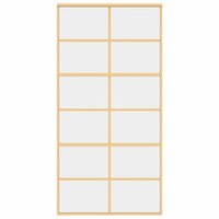 Schuifdeur 102,5x205 cm helder ESG-glas en aluminium goudkleur 3