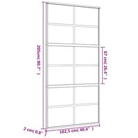 Schuifdeur 102,5x205 cm helder ESG-glas en aluminium goudkleur 9