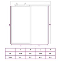 Schuifdeur 102,5x205 cm helder ESG-glas en aluminium goudkleur 10
