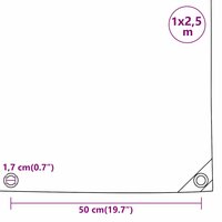 Dekzeil 650 g/m&sup2; 1x2,5 m zwart 10