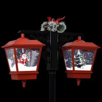 Straatlantaarn met kerstman 81x40x188 cm PVC zwart en rood 6
