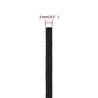 Boottouw 3 mm 25 m polypropeen zwart 6