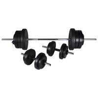 Gewichtenbank met gewichtenrek en halterset 60,5 kg 6
