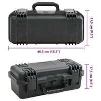 Flightcase draagbaar 46,5x21,5x17,5 cm PP zwart 8