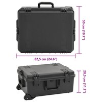 Flightcase draagbaar 62,5x50x28,5 cm PP zwart 8