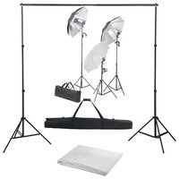 Fotostudioset met verlichtingsset en achtergrond 2