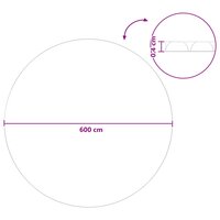 Zonne zwembadoverkapping extra zwaar &Oslash; 600 cm 400 &mu;m Rond PE 7