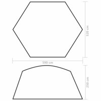 Zwembadtent 590x520x250 cm stof geel 8