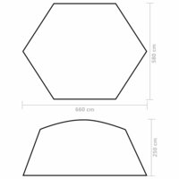 Zwembadtent 660x580x250 cm stof geel 8