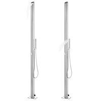 Buitendouche met grijze basis 225 cm roestvrij staal 2