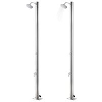 Buitendouche met bruine basis 220 cm roestvrij staal 2
