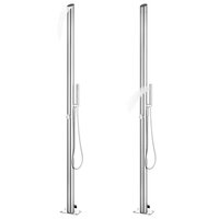 Buitendouche met bruine basis 225 cm roestvrij staal 2