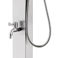 Buitendouche met grijze basis 225 cm roestvrij staal 10