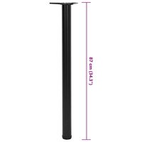 Tafelpoten in hoogte verstelbaar zwart 870 mm 4 st 7