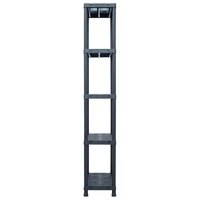Opbergrekken 2 st 125 kg 60x30x180 cm kunststof zwart 4