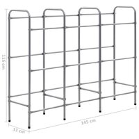 Opbergrek voor 9 kratten 145x33x116 staal zilverkleurig 5