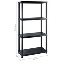 Opbergrek 4-laags 122x30,5x130 cm kunststof zwart 7