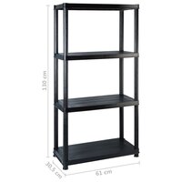 Opbergrek 4-laags 183x30,5x130 cm kunststof zwart 7