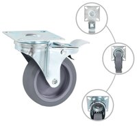 Zwenkwielen met dubbele remmen 4 st 75 mm 2
