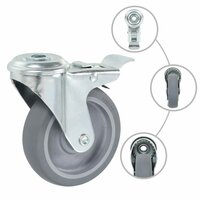 Zwenkwielen met boutgaten en dubbele remmen 4 st 100 mm 2