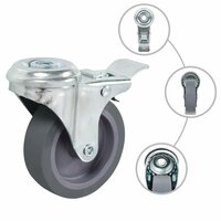 Zwenkwielen met boutgaten 4 st 75 mm 2