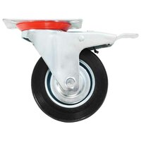 Zwenkwielen met dubbele remmen 4 st 100 mm 4