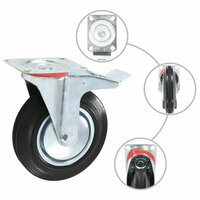 Zwenkwielen met dubbele remmen 4 st 200 mm 2