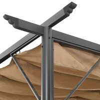 Pergola met uittrekbaar dak 180 g/m&sup2; 3x3 m staal taupe 3