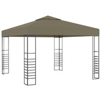 Tuinpaviljoen met LED-lichtslinger 3x3 m taupe 3