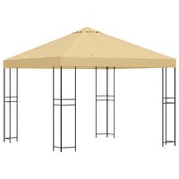 Prieel 3 x 3 m Cr&egrave;mekleurig Polyester en staal 190 gsm 2