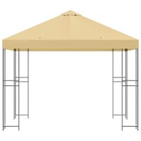 Prieel 3 x 3 m Cr&egrave;mekleurig Polyester en staal 190 gsm 3
