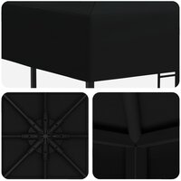 Prieel 3 x 3 m Zwart Polyester en staal 190 gsm 5
