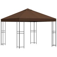 Prieel 3 x 3 m Bruin Polyester en staal 190 gsm 2