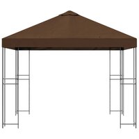 Prieel 3 x 3 m Bruin Polyester en staal 190 gsm 4