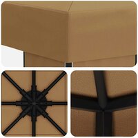 Prieel 3 x 3 m Beige Polyester en staal 190 gsm 5