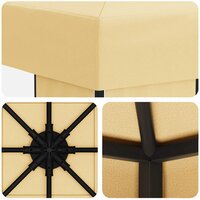 Prieel 3 x 3 m Cr&egrave;mekleurig Polyester en staal 190 gsm 5