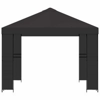Prieel 3 x 3 m Antracietkleurig Polyester en staal 190 gsm 4