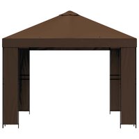 Prieel 3 x 3 m Bruin Polyester en staal 190 gsm 4