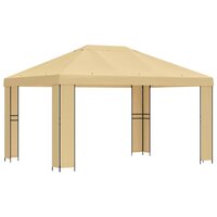 Prieel 4 &times; 3 m Cr&egrave;mekleurig Polyester en staal 190 gsm 2