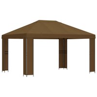 Prieel 4 &times; 3 m Taupe Polyester en staal 190 gsm 2