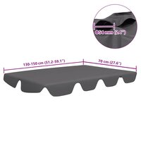 Vervangingsluifel voor schommelbank 150/130x105/70 cm antraciet 6