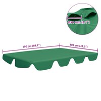 Vervangingsluifel voor schommelbank 150/130x105/70 cm groen 7