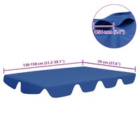 Vervangingsluifel voor schommelbank 150/130x105/70 cm blauw 6