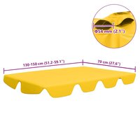 Vervangingsluifel voor schommelbank 150/130x105/70 cm geel 6