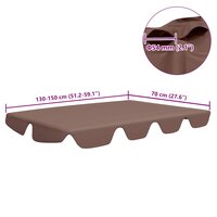 Vervangingsluifel voor schommelbank 150/130x105/70 cm bruin 6