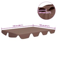 Vervangingsluifel voor schommelbank 150/130x105/70 cm bruin 7