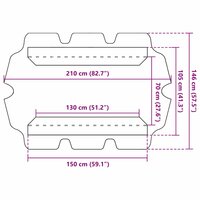 Vervangingsluifel voor schommelbank 150/130x105/70 cm bruin 8