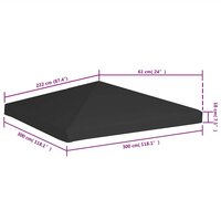 Prieeldak 270 g/m&sup2; 3x3 m zwart 6