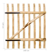 Poort enkel 100x120 cm hazelaarhout 6